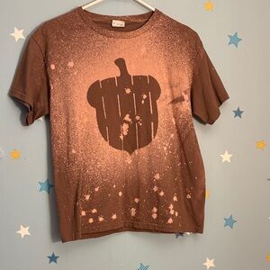 Gildan Brown Kids T-Shirt with Acorn Design